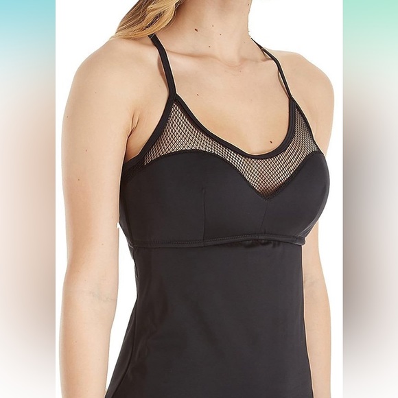 Pour Moi Glamazon Cami Convertible Strap Tankini Top 38FF UK (38HUS) Black - Picture 2 of 7
